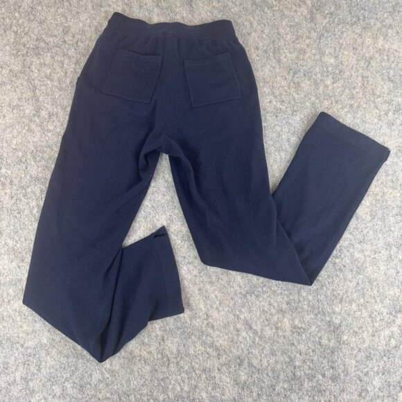 Quince Navy Cashmere Pants Straight Leg XS Pockets Drawstring Lounge - Picture 12 of 14